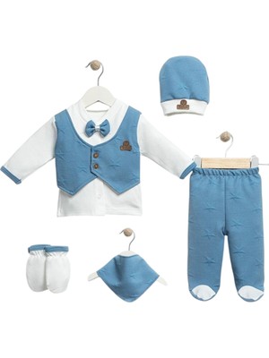 5 Li Organik Lüx Smokin Hastane Çıkışı Zıbın Seti Kaliteli Lüks Set Kutulu Olarak Gönderilecketir.