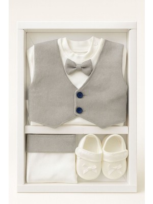 Erkek Bebek 4 Parça Kutulu Pamuklu Hastane Çıkışı Mevlüt Takımı