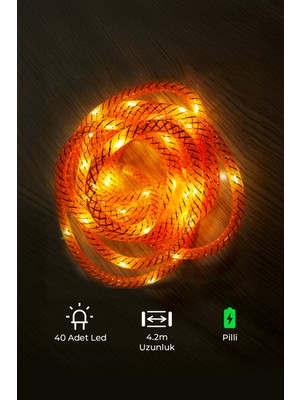 Urban Mood Hb-07 Sarı Renkli Dekoratif LED Işık Zinciri 40 Adet LED ile 420 cm Uzunlukta