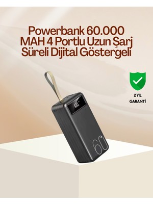 Pazarcan Tüm Cihazlara Uyumlu Çoklu Çıkışlı Powerbank