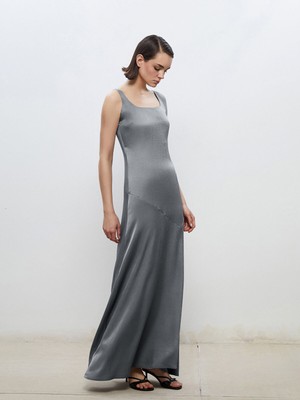 Lc Waikiki Yeni Sezon Kare Yaka Saten Abiye Elbise