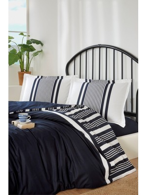 Özdilek  Tek Kişilik Lastikli Çarşaf Nevresim Takımı Wonder Lacivert