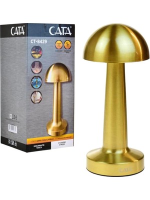 İlkyaz Fashion Gold Mantar Lamba CT-8429 Lizbon 3 Renk Şarjlı Masa Lambası (4887)