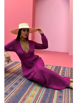 Lijuri Derin Yaka Triko Elbise 2856 R1-F-K3