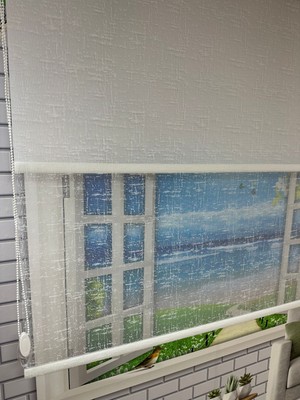 İREMKARAHOME Çift Mekanizmalı Tül ve Stor Perde - Model 10