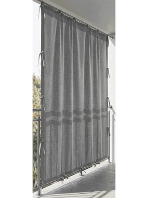 Ceylan Home 4 Tarafı Kuş Gözlü Bahçe Brandası | Dış Mekan Balkon, Garaj ve Teras Perdesi – Gri