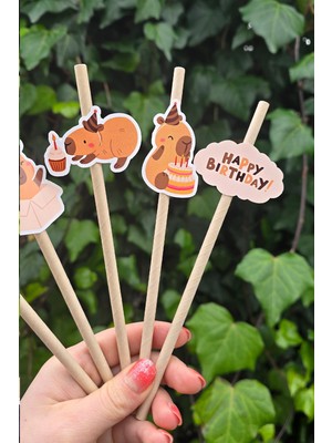 Pekshop Kapibara Pipet Süsleri 10LU Capybara Konsept Lüks Pipet Paketi