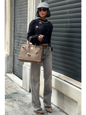 Lijuri Aksesuarlı Premium Yumoş Kazak 1367 R2-B-K4