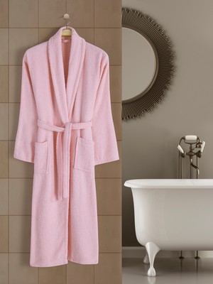 Eymir Home Collection Şalyaka Yetişkin Bornoz Pudra