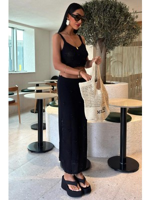 Lijuri Inci ve Çiçek Detaylı Büstiyerli Triko Takım 10100 R2-C-K3