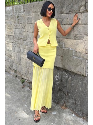 Lijuri Yelekli ve Pilise Etekli Triko Takım 10001 R2-D-K2