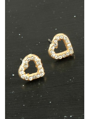 İlkyaz Fashion Kalp Taşlı Minik Küpe