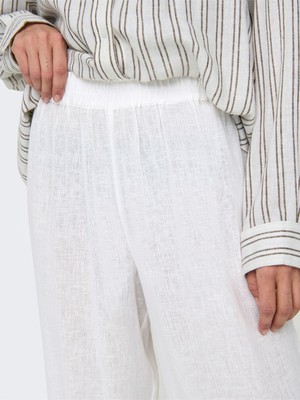 Only Onltokyo Hw Lınen Blend Pant Pnt Noos Kadın Beyaz Pantolon - 15259590