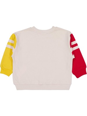 Civil Boys Renkli Kol 2-5 Yaş Sweatshirt - Bej 4-5 Yaş