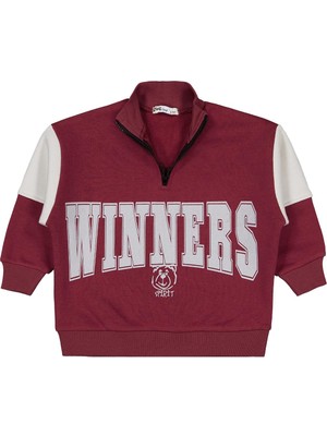 Civil Boys Winners Baskılı 2-5 Yaş Sweatshirt - Bordo 3-4 Yaş