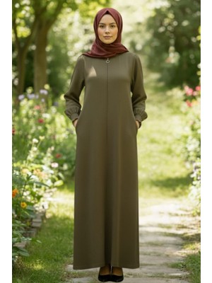 Maksen Tekstil Aerobin Kumaş Tesettür Cepli Ferace - Günlük Rahat Kesim Uzun Kap