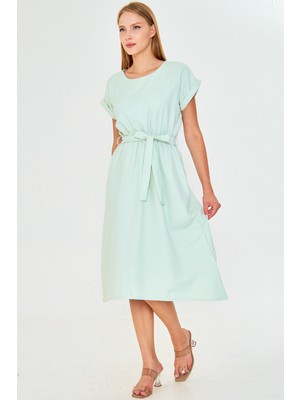 Armonika Kadın Beli Lastikli Bağlamalı Elbise ARM-18Y001133