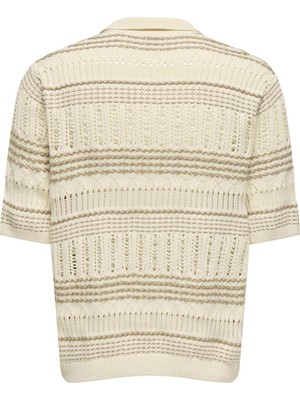 Only & Sons Onskarlos Rlx Ss Resort Polo Knıt Erkek Beyaz Kazak - 22033570