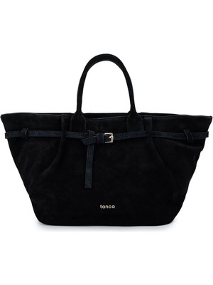 Tamer Tanca Kadın Hakiki Deri Siyah Süet Kol Çantası 1178 4002 Bn Cnt SK25-26 Sıyah Suet