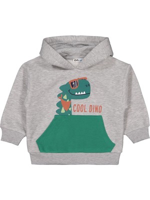 Civil Boys Dino Baskılı 2-5 Yaş Sweatshirt - Gri 2-3 Yaş