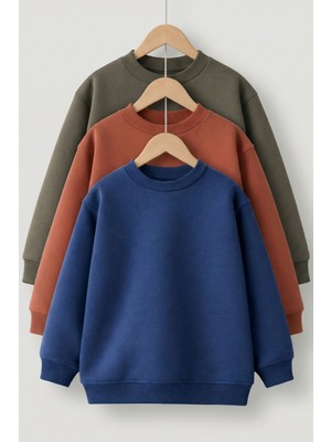 Zuzunga 3'lü Basic Şardonlu Çocuk Sweatshirt