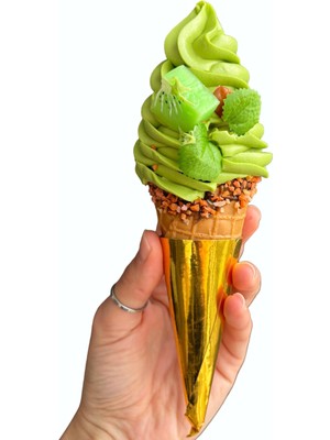 Happy Icecream Antep Fıstıklı Soft Dondurma Maketi Kornet Külah