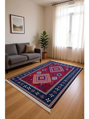 Blghome Dokuma Tabanlı Kolay Tamizlenir Dekoratif Halı BLG3827