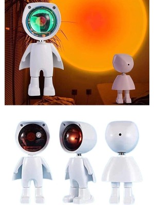 İlkyaz Fashion Astronot Işık Projektörü Gökkuşağı Projeksiyon Gece Lambası Hediyelik ILKYZ-KRGRS34