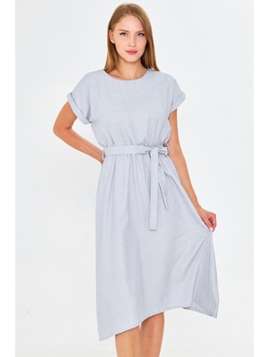 Armonika Kadın Beli Lastikli Bağlamalı Elbise ARM-18Y001133