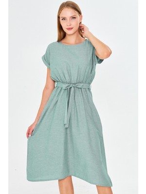 Armonika Kadın Beli Lastikli Bağlamalı Elbise ARM-18Y001133