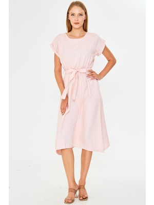 Armonika Kadın Beli Lastikli Bağlamalı Elbise ARM-18Y001133