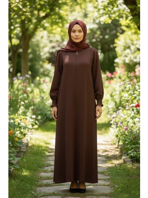 Maksen Tekstil Aerobin Kumaş Tesettür Cepli Ferace - Günlük Rahat Kesim Uzun Kap