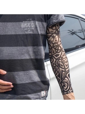 İlkyaz Fashion Giyilebilir Kol Dövmesi Çorap Dövme 3D Baskılı Kol Bacak Dövme 2 Adet Model 13 ILKYZ-KRGRS34