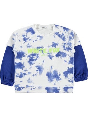 Civil Boys Whıte Fox Baskılı 6-9 Yaş Sweatshirt - Mavi 8-9 Yaş