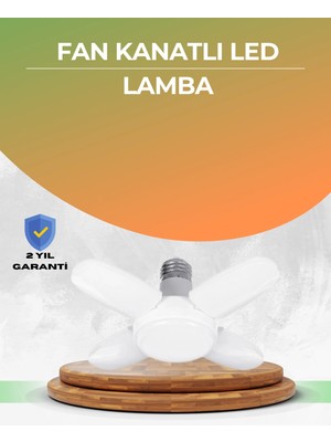 İlkyaz Fashion Tasarruflu Pervane LED Ampül 4 Kollu 60 Watt Geniş Alan Aydınlatma ILKYZ-KRGRS34