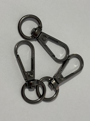 Orhan Çanta 1 cm Yaylı Kanca Siyah Nikel (Antrasit) - Metal Çanta ve Cüzdan Askı Klipsi - 250 Adet