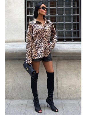 Lijuri Klohe Leopar Desenli Gömlek 3400 R3-I-K5