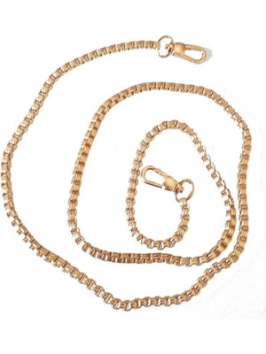 Orhan Çanta Çanta Aksesuar Light Gold Renk Kare Model Çanta Zinciri (120 Cm)