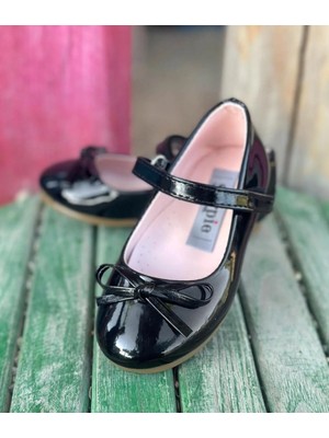 Surpie Shoes Ince Fiyonk Detaylı Kız Çocuk Babet, Kırmızı, Beyaz, Siyah Babet