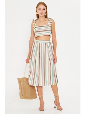 Armonika Kadın Açık Bej Büstiyer Etek Ikili Takım ARM-25Y001092