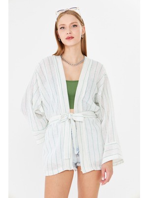 Armonika Kadın Açık Yeşil Kemerli Kimono ARM-25Y001073