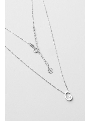 So CHIC My Story G Harfi 18 Ayar Beyaz Altın Kaplama 45 Cm Gümüş Kolye