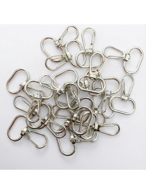 Orhan Çanta 2 cm Telli Kanca Nikel (Gümüş) - Metal Çanta ve Cüzdan Askı Klipsi - 20 Adet
