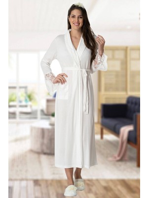 Mecit Pijama Mecit 5413 Ekru Kadın Sabahlık