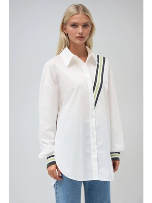 Lijuri Bant Detaylı Oversize Poplin Gömlek 3436 R6-F-K3