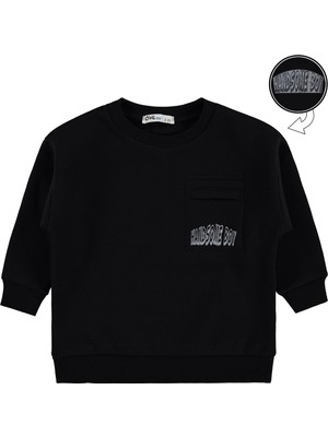 Civil Boys Hnadsome Baskılı 2-5 Yaş Sweatshirt - Siyah 3-4 Yaş