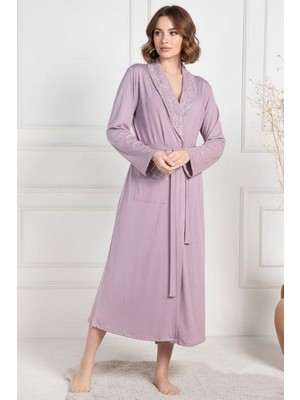 Mecit Pijama Mecit 6107 Gül Kurusu Kadın Büyük Beden Sabahlık