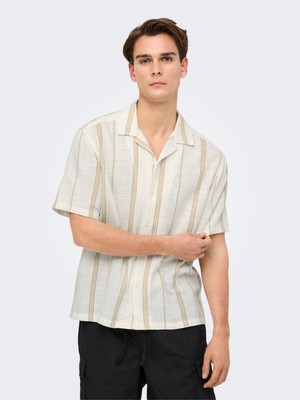 Only & Sons Onsstepan Loose Fıt 006 Shırt Erkek White Gömlek - 22033631