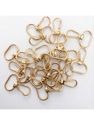 Orhan Çanta 2 cm Telli Kanca Light (Gold) - Metal Çanta ve Cüzdan Askı Klipsi - 25 Adet