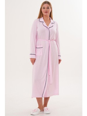 Mecit Pijama Mecit 6309 Pembe Kadın Uzun Sabahlık